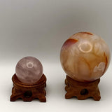 Carved Leg Wooden Sphere Stand